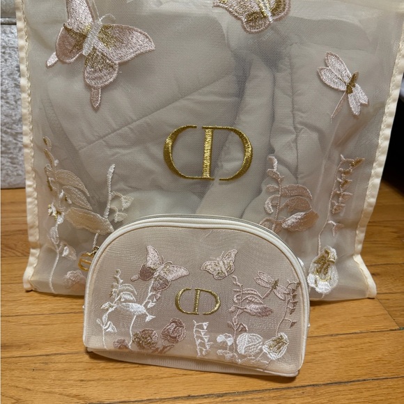 Dior Cream Sheer Tote with Gold Accents - Picture 3 of 5